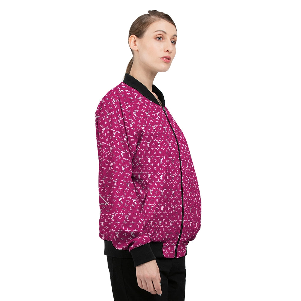 Monogrammed Pink Women's Bomber Jacket