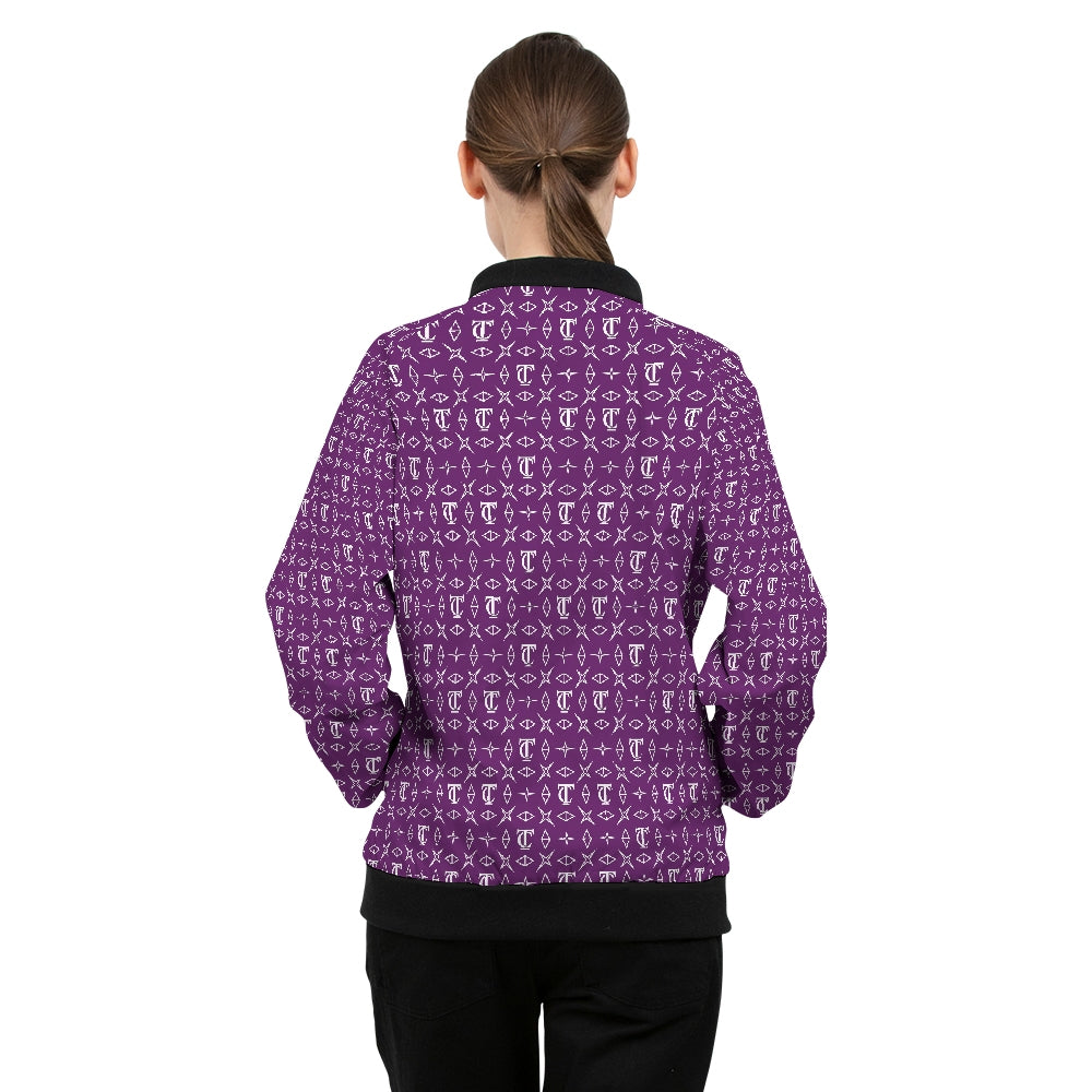 Monogrammed Purple Women's Bomber Jacket