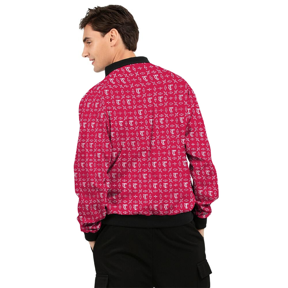 Monogrammed Red Men's Bomber Jacket