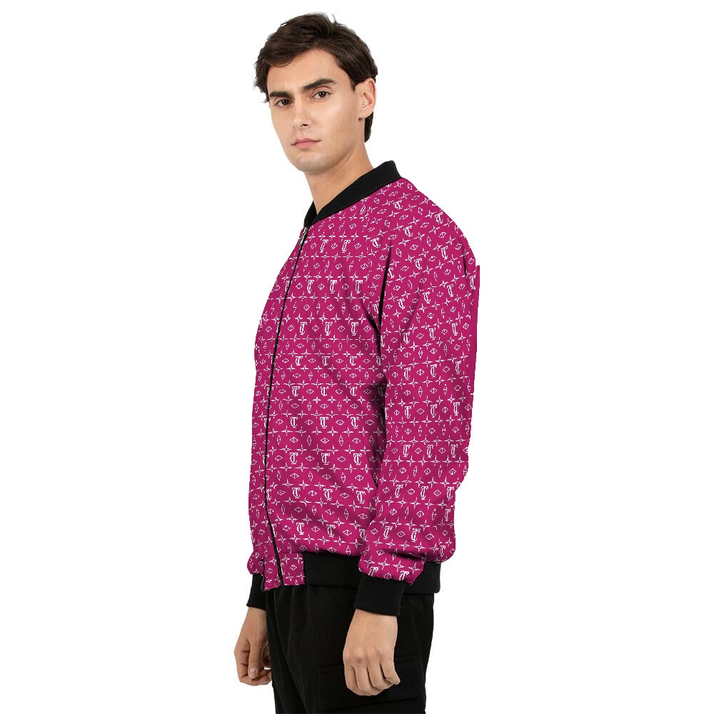 Monogrammed Pink Men’s Bomber Jacket