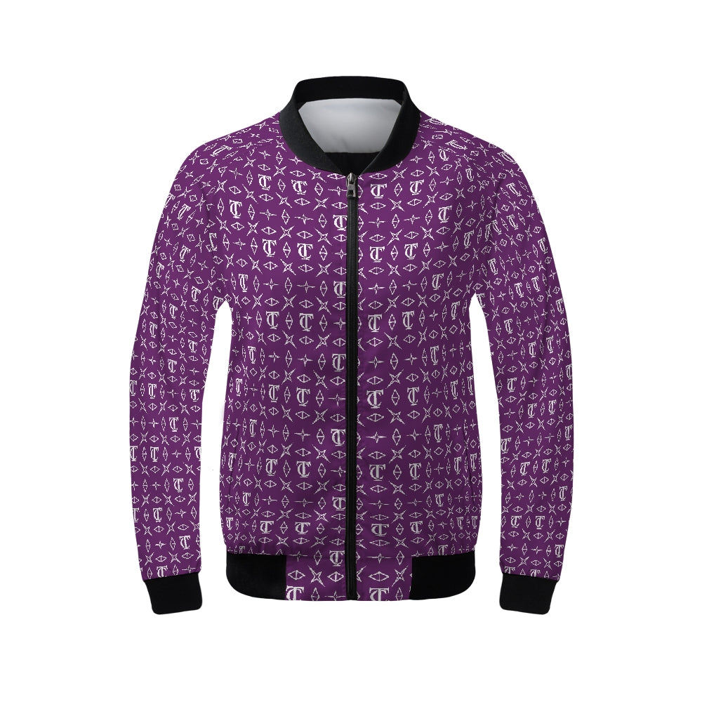Monogrammed Purple Women's Bomber Jacket