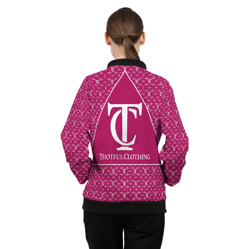 Monogrammed Pink Women's Bomber Jacket