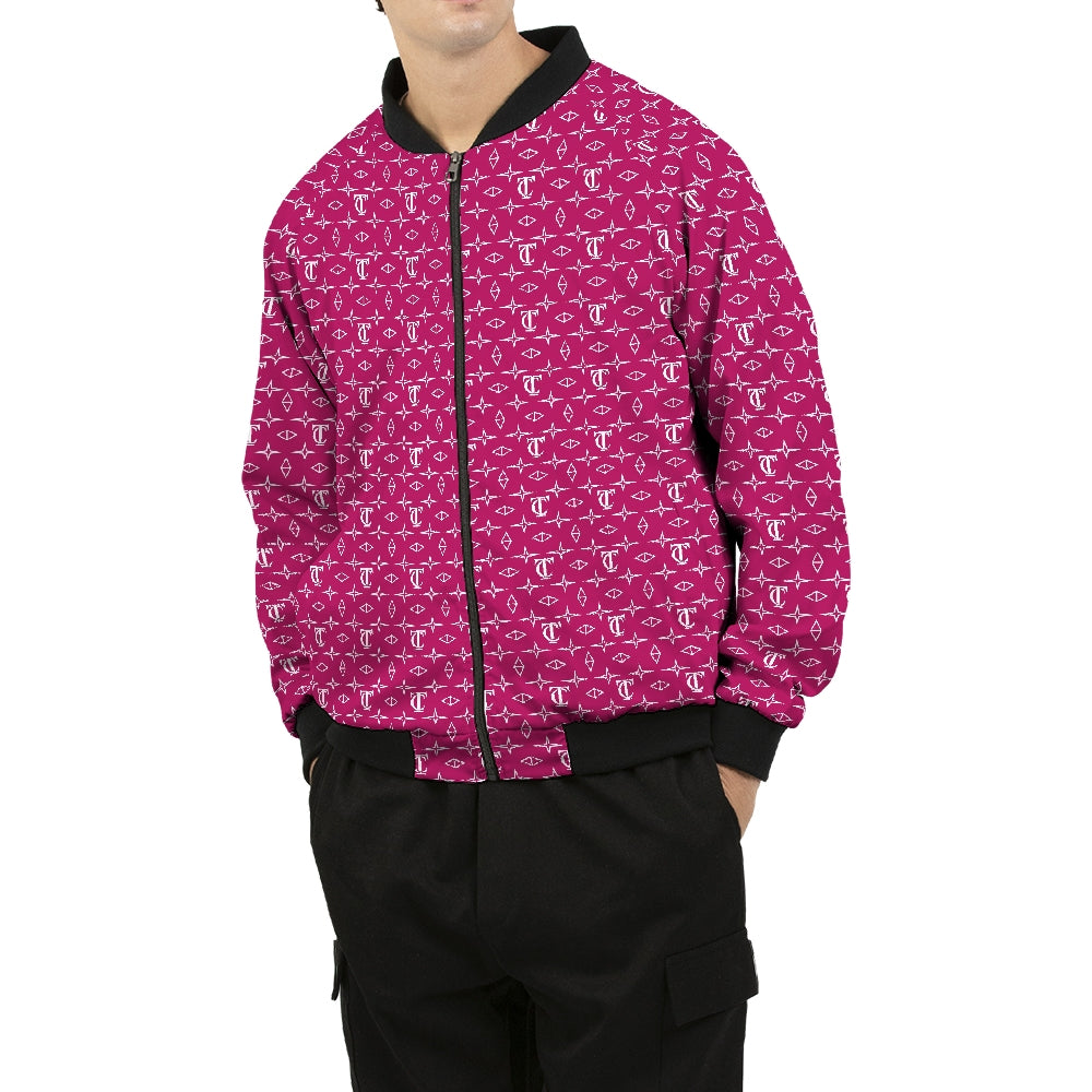Monogrammed Pink Men’s Bomber Jacket
