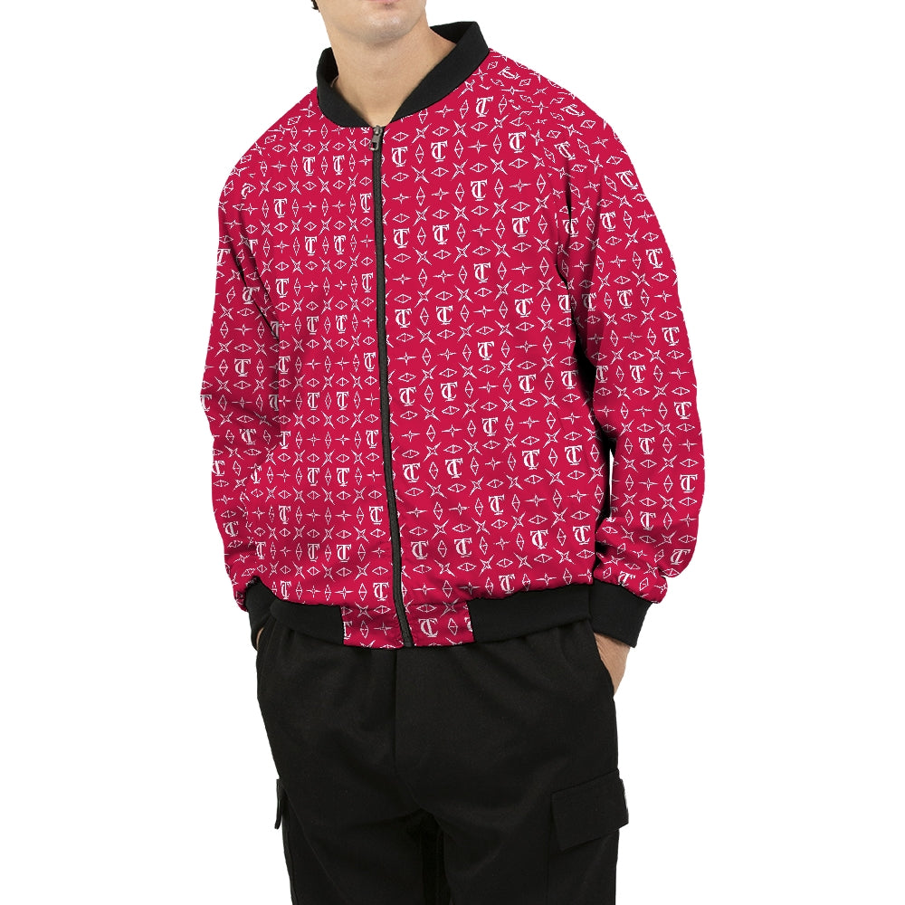 Monogrammed Red Men's Bomber Jacket