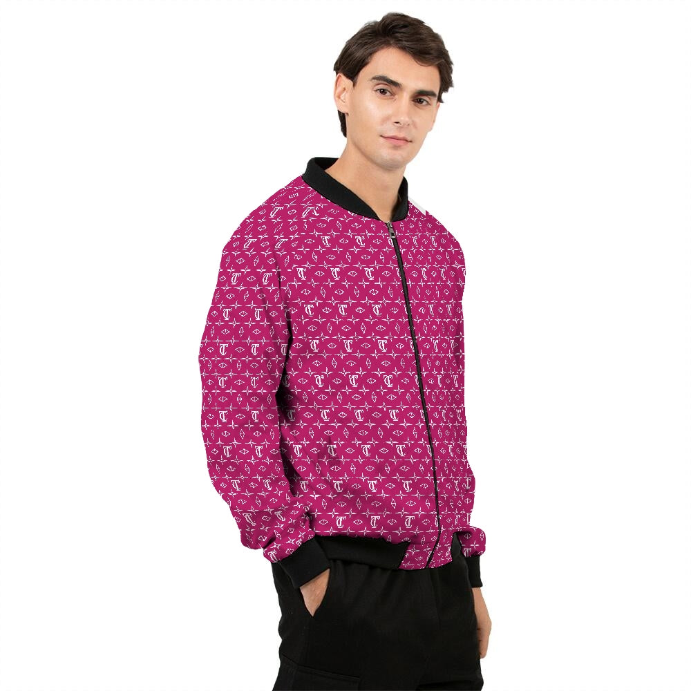 Monogrammed Pink Men’s Bomber Jacket