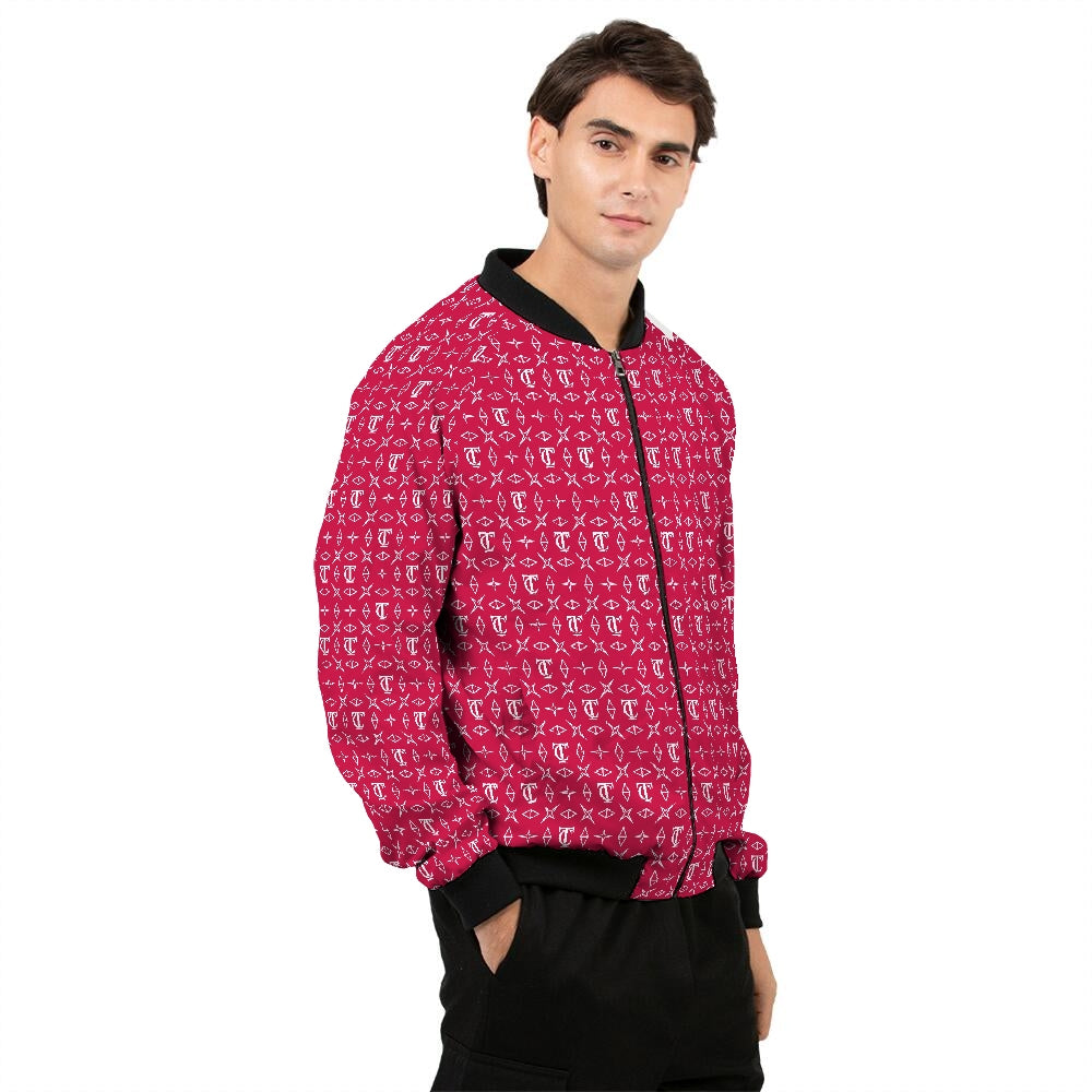 Monogrammed Red Men's Bomber Jacket