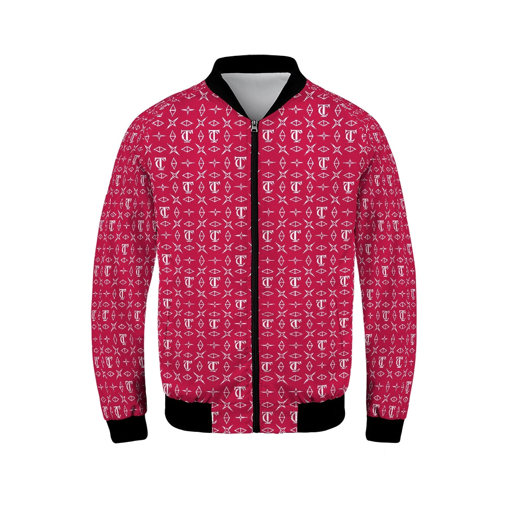 Monogrammed Red Men's Bomber Jacket