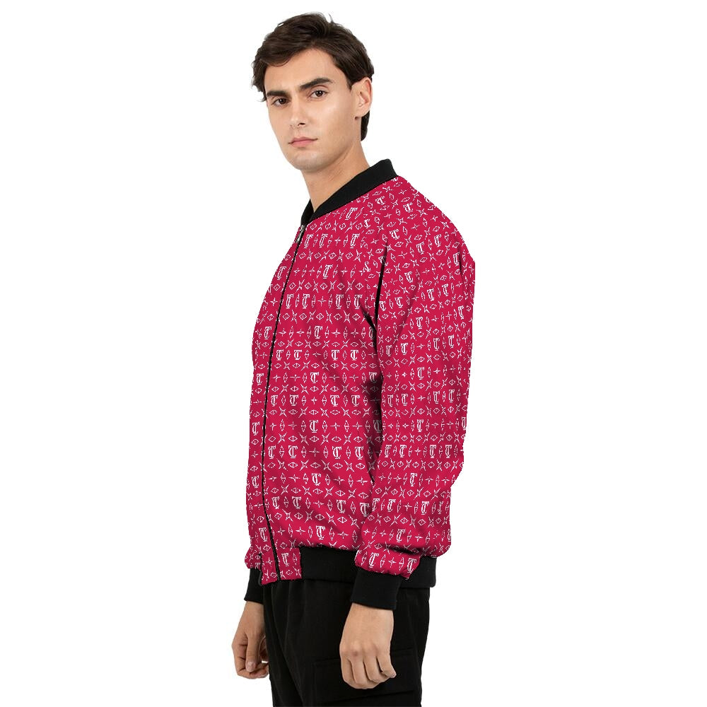 Monogrammed Red Men's Bomber Jacket