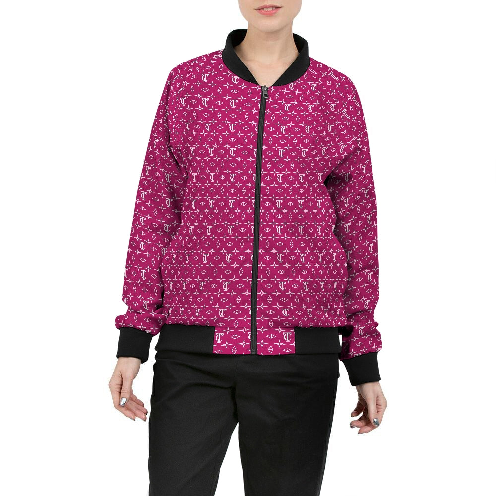Monogrammed Pink Women's Bomber Jacket