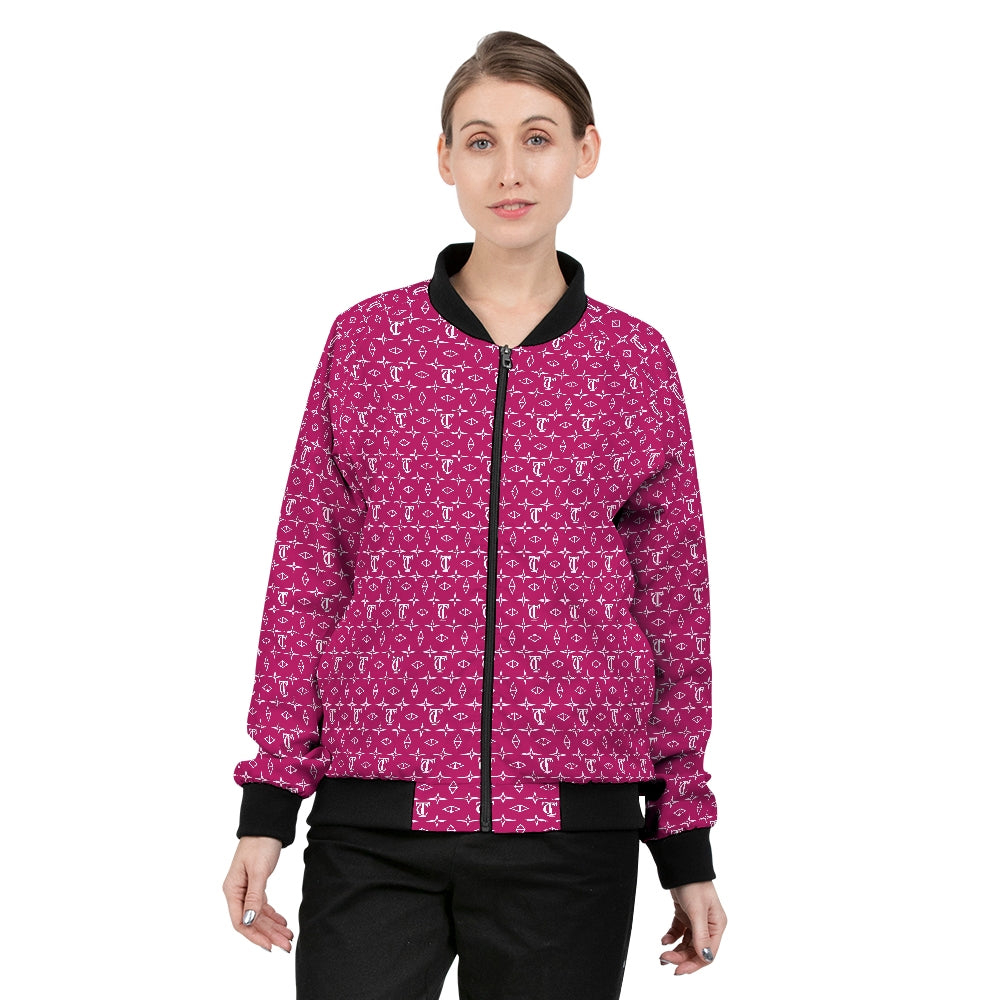 Monogrammed Pink Women's Bomber Jacket